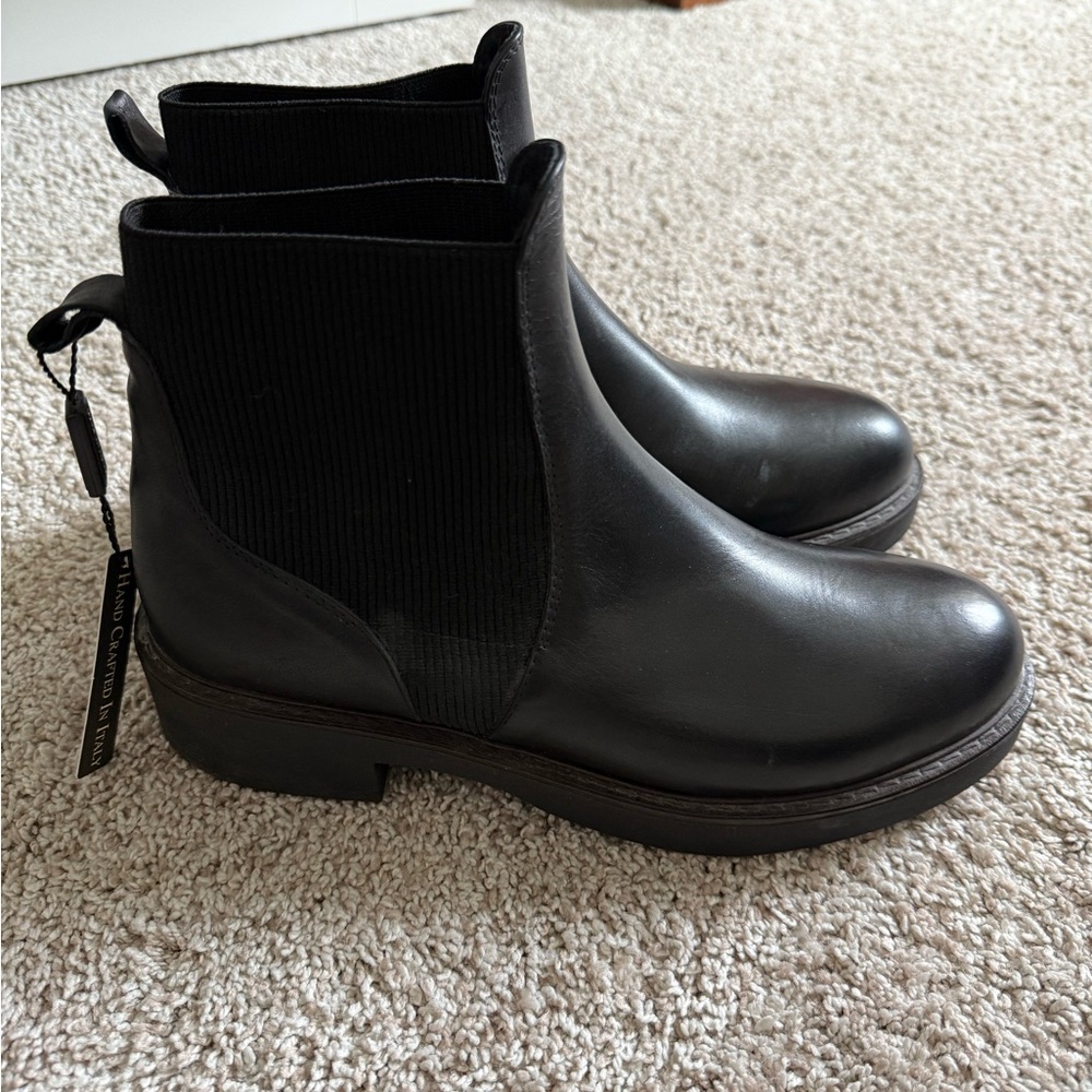 Black Leather Ankle Boots